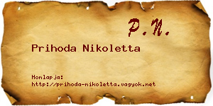 Prihoda Nikoletta névjegykártya