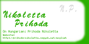nikoletta prihoda business card